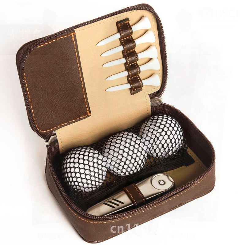 Golf Equipment And Gear - Leather Golf Accessory Storage Bag Multifunctional